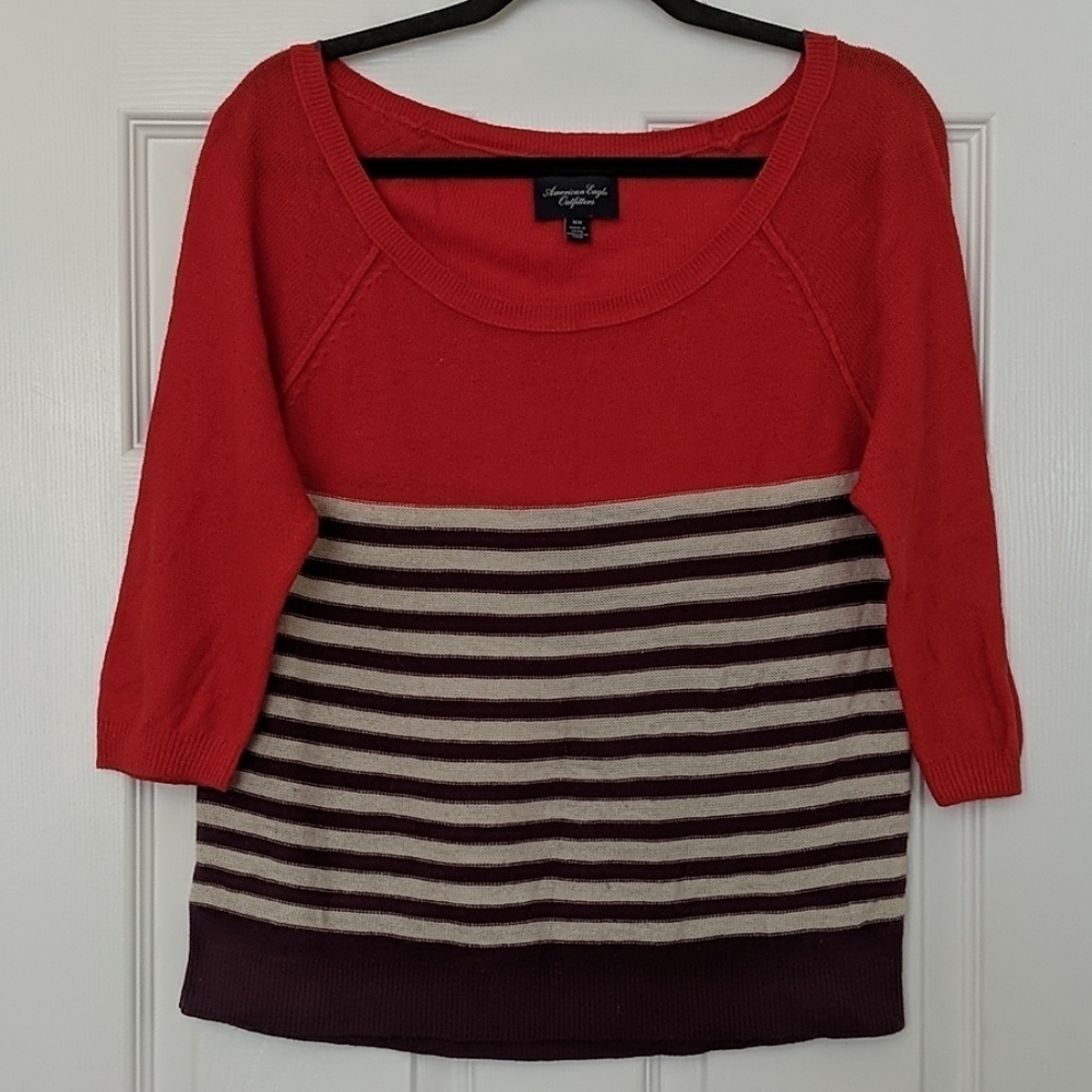 AMERICAN EAGLE Striped Wool Blend Sweater